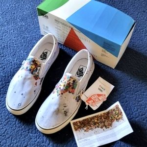 Vans MOCA Classic Slip On Men 11 Breanna Young Nimbus Clouds buttons 082025